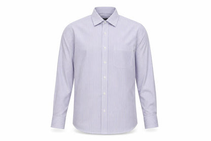 Marks & Spencer Men Purple Stripe Regular Fit 15.5 Non-Iron Shirt