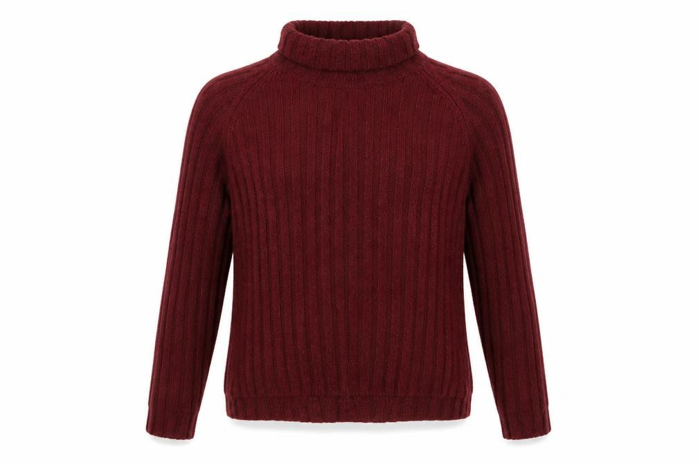 Monki Women Red Ribbed Roll Neck Jumper UK 12 Long Sleeve Knit