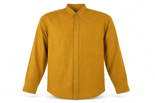 Trademark Men’s Yellow XL Button-Down Long Sleeve Casual Shirt