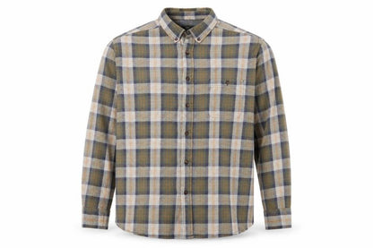 Cotton Traders Men Green Check Button-Down Long Sleeve Shirt XL