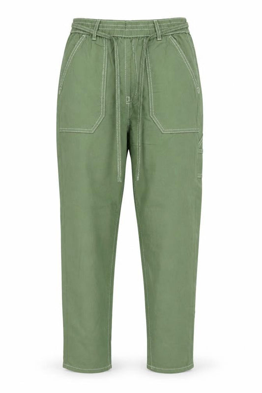 Marks and Spencer Women Green UK 10 Cargo Tapered Belted Trousers