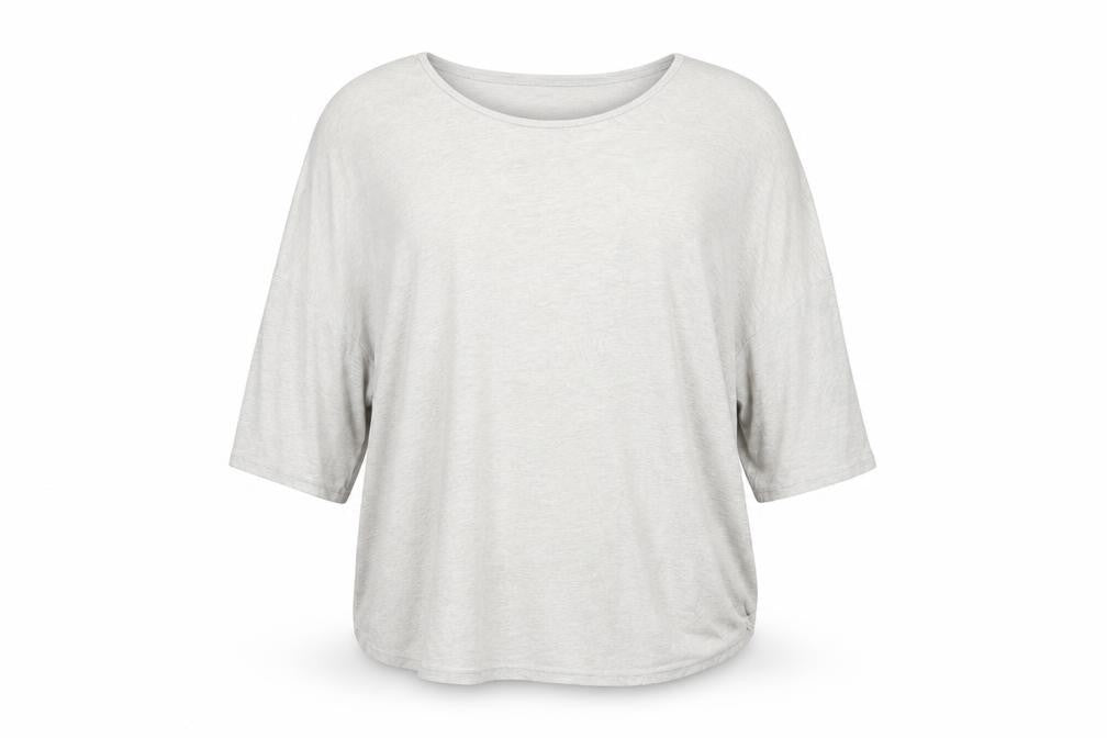 Phase Eight Women Grey Linen Relaxed 3/4 Sleeve Blouse UK 14
