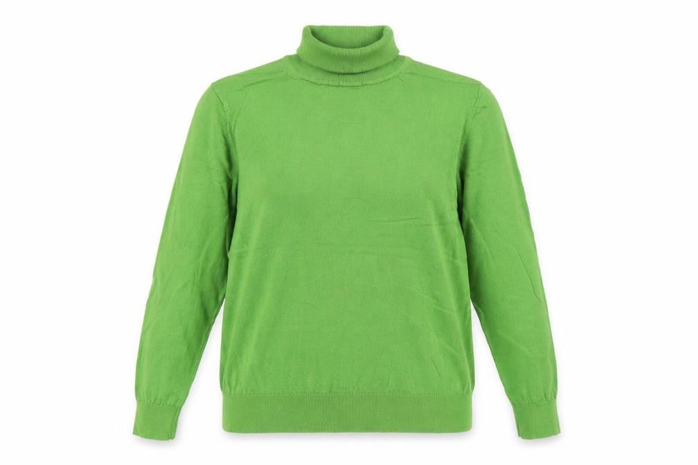 Marks and Spencer Women Green Size 14 Merino Wool Roll Neck Jumper