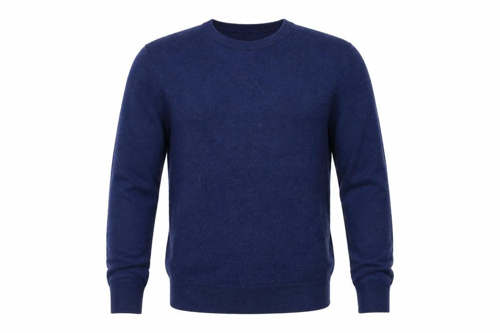 Paul Costelloe Men’s Blue Small Merino Wool Crew Neck Pullover Jumper
