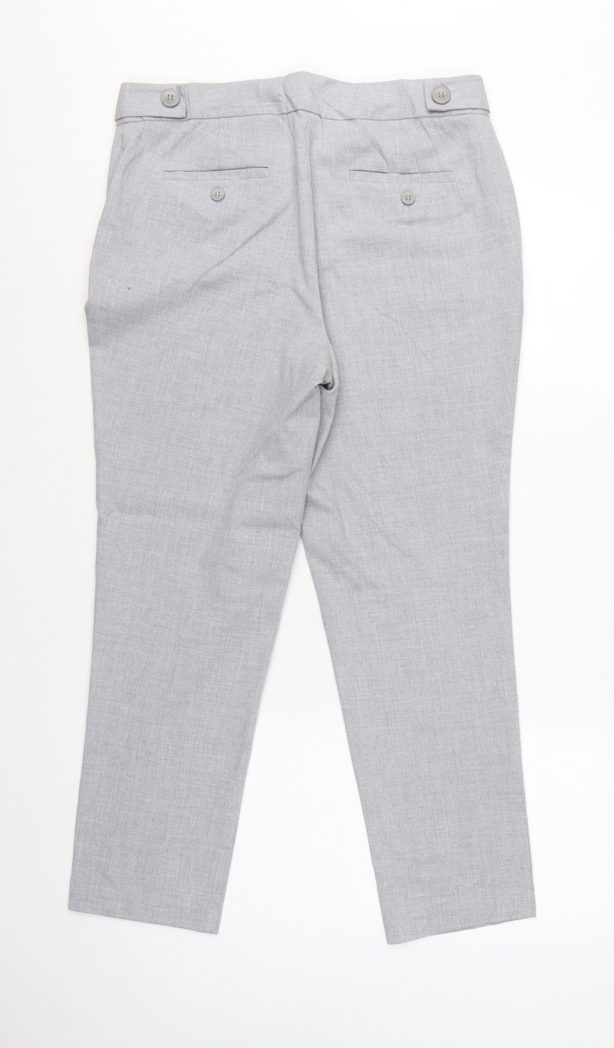 Next Women Grey UK 12R Tailored Straight Dress Trousers