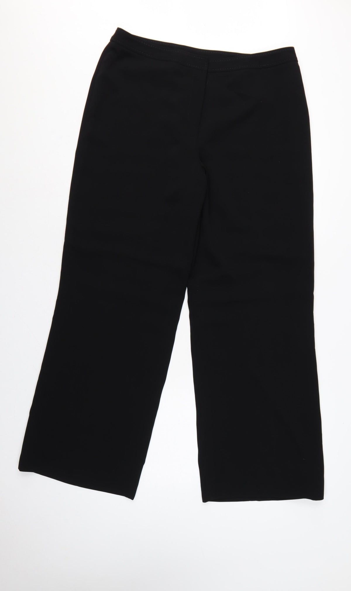 Artigiano Women Black UK 16 Wide-Leg Dress Trousers Lined