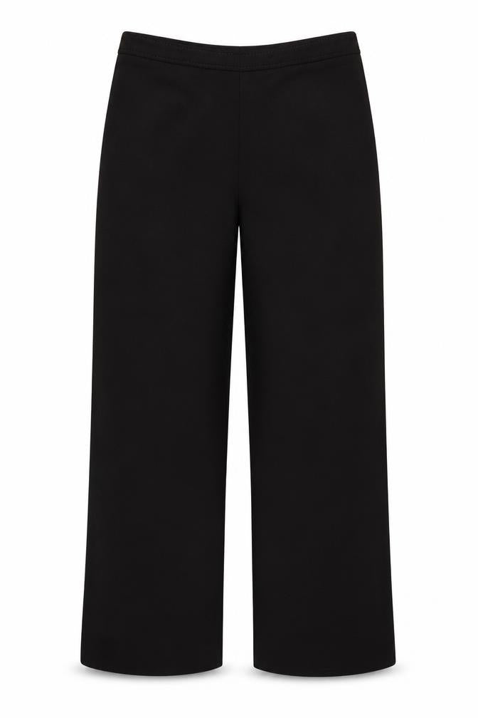 Artigiano Women Black UK 16 Wide-Leg Dress Trousers Lined