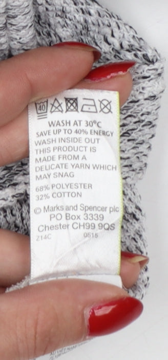 Marks & Spencer Women Grey Size 18 Long Knit Jumper Dress Raglan Zip Hem