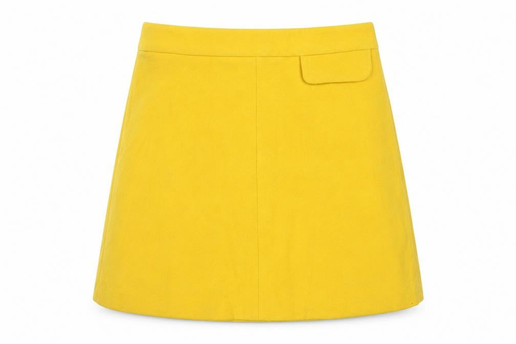 ASOS Women Yellow UK 16 A-Line High Rise Mini Skirt Lined