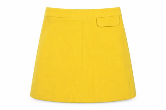 ASOS Women Yellow UK 16 A-Line High Rise Mini Skirt Lined