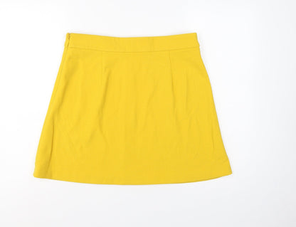 Close-up detail of ASOS Women Yellow UK 16 A-Line High Rise Mini Skirt Lined