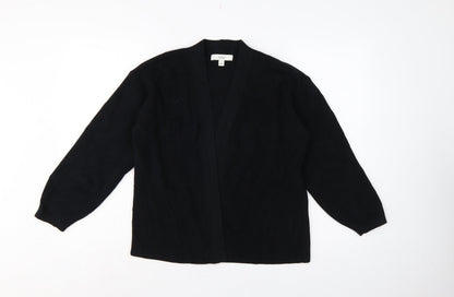 Marks & Spencer Women Black S Open Knit Balloon Sleeve Cardigan
