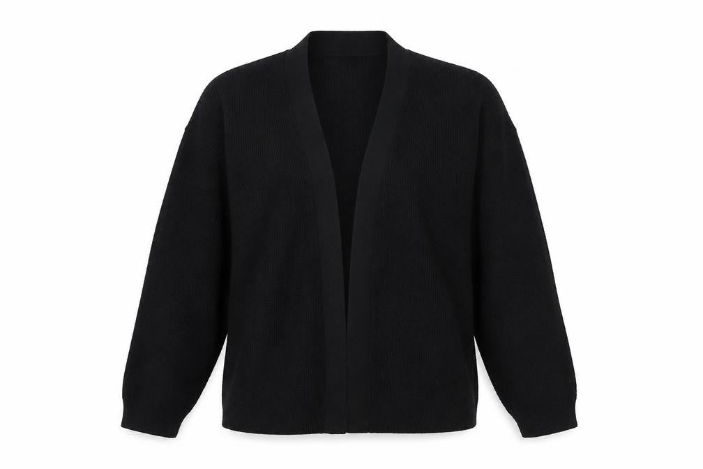 Marks & Spencer Women Black S Open Knit Balloon Sleeve Cardigan