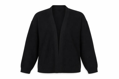 Marks & Spencer Women Black S Open Knit Balloon Sleeve Cardigan