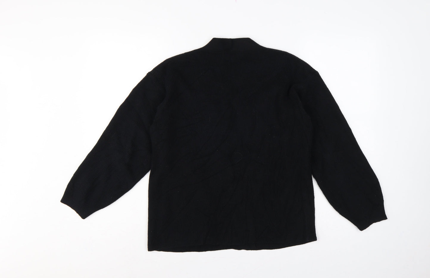 Marks & Spencer Women Black S Open Knit Balloon Sleeve Cardigan