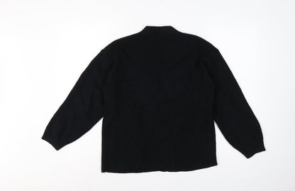 Marks & Spencer Women Black S Open Knit Balloon Sleeve Cardigan
