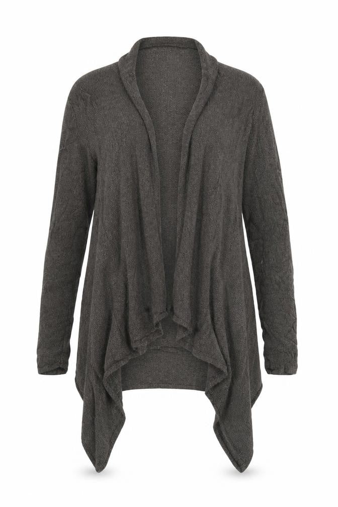 Marks & Spencer Women Grey UK 14 Open Waterfall Ruffle Cardigan