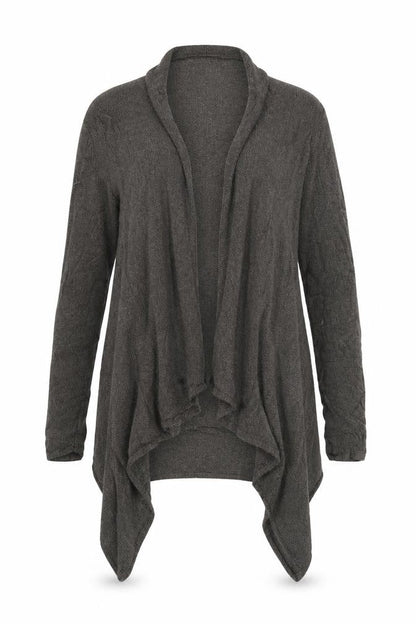 Marks & Spencer Women Grey UK 14 Open Waterfall Ruffle Cardigan