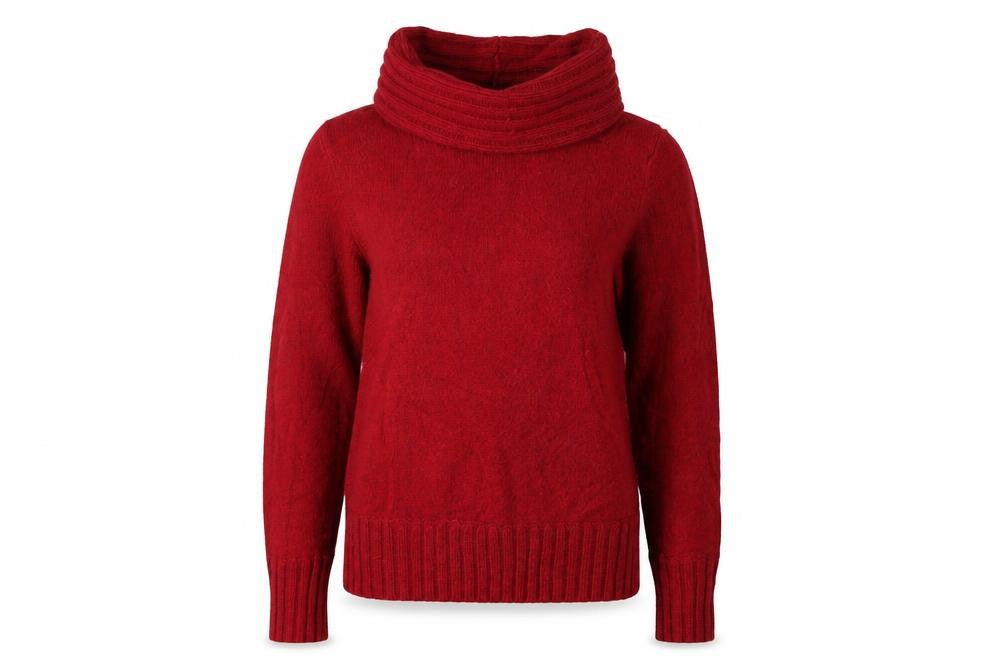 Marks & Spencer Women Red UK 12 Cowl Neck Cashmere Blend Jumper
