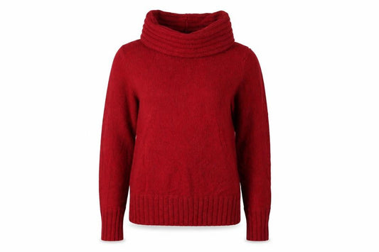 Marks & Spencer Women Red UK 12 Cowl Neck Cashmere Blend Jumper