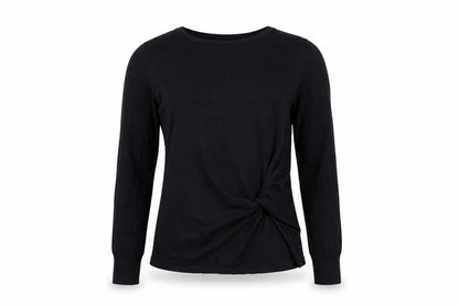 Next Women’s Black UK 8 Ruched Crew Neck Long Sleeve Viscose Jumper