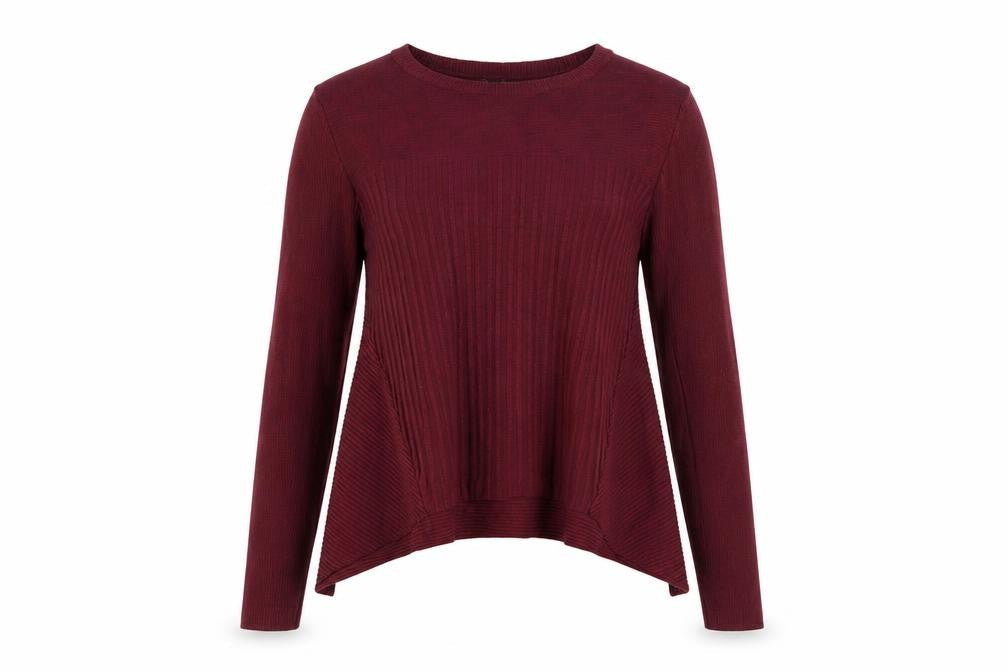 Miss Selfridge Women’s Red Ribbed Knit Jumper UK 12 Crew Neck Long Sleeve