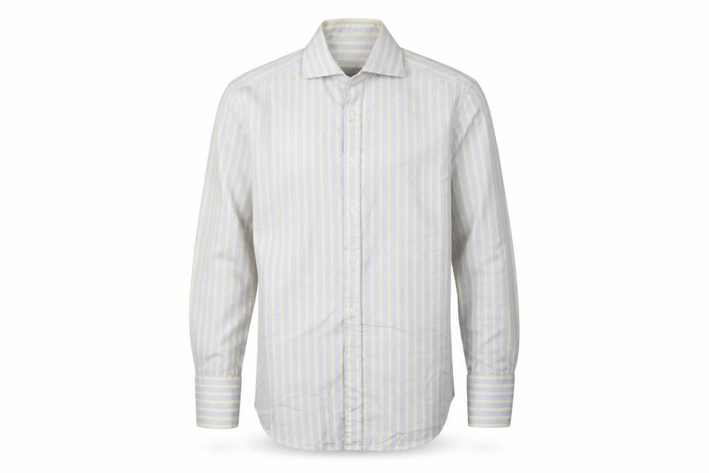 TM Lewin Men’s Multicoloured Stripe Slim Fit 14.5 French Cuff Shirt