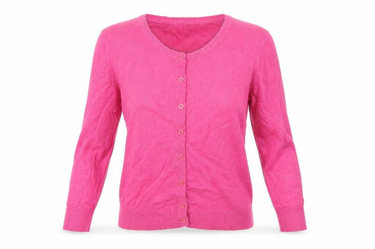 Gap Women Pink Size S Cotton Knit Button Round Neck Cardigan