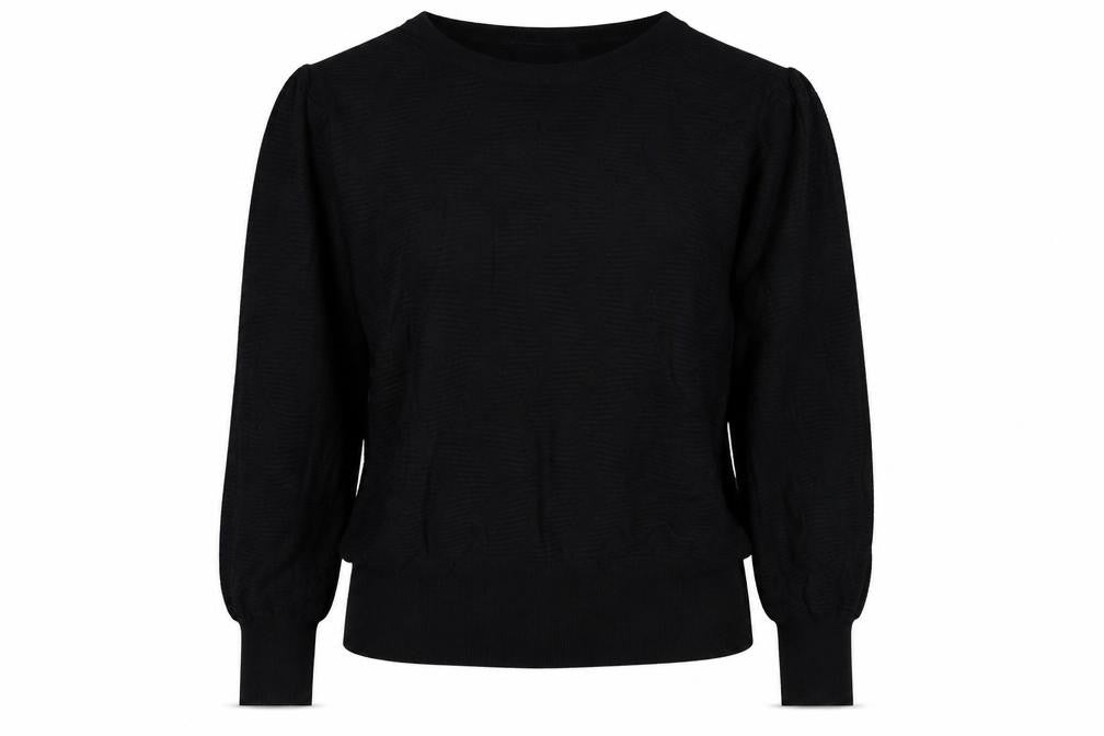 Marks & Spencer Women Black L Fine Knit Puff Sleeve Jumper