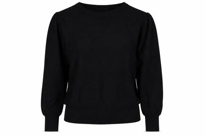 Marks & Spencer Women Black L Fine Knit Puff Sleeve Jumper