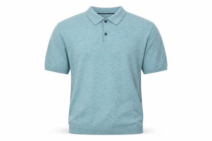 Next Men’s Blue Large Short Sleeve Collared Henley Cotton Knit Jumper