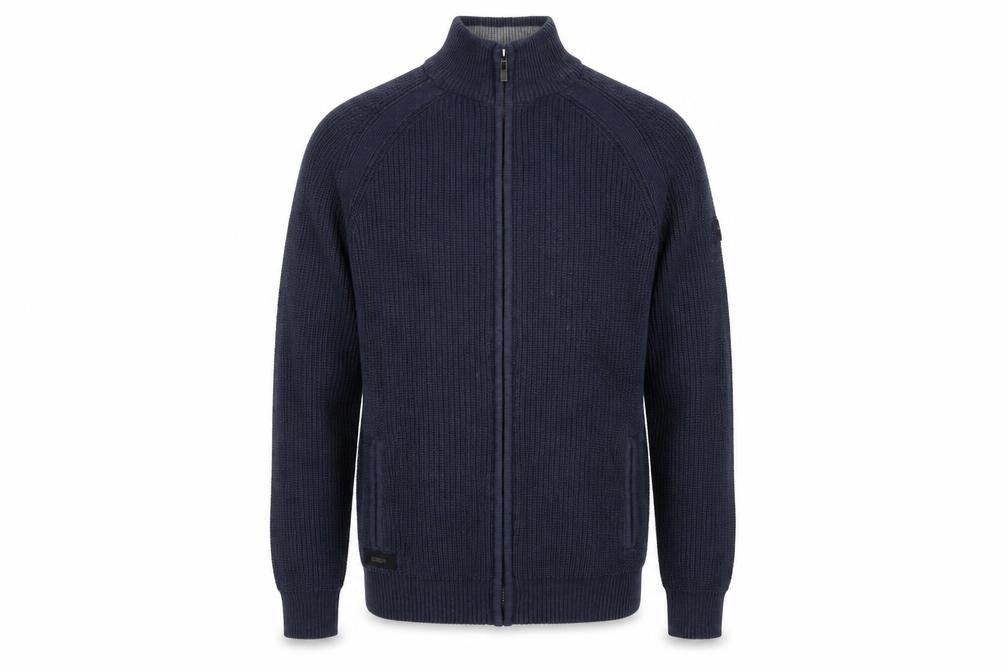 Dissident Men’s Blue M Full Zip Knit Cardigan High Neck Pockets