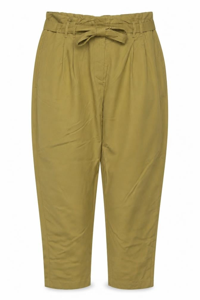 Marks & Spencer Women Green UK 20 Regular Wide-Leg Trousers