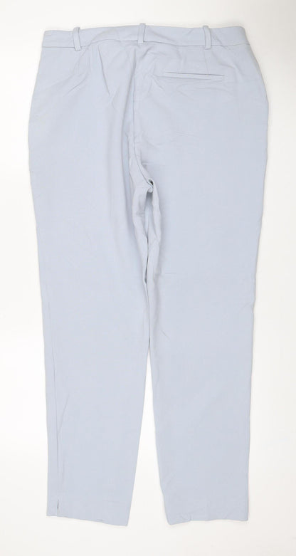 Marks & Spencer Women Blue Size 16 Tall Tailored Straight Leg Dress Trousers