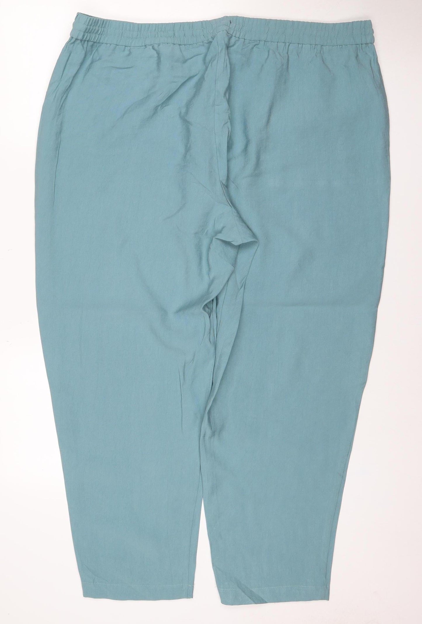 Marks & Spencer Women’s Blue Lyocell Tapered Jogger Trousers UK 22 Regular