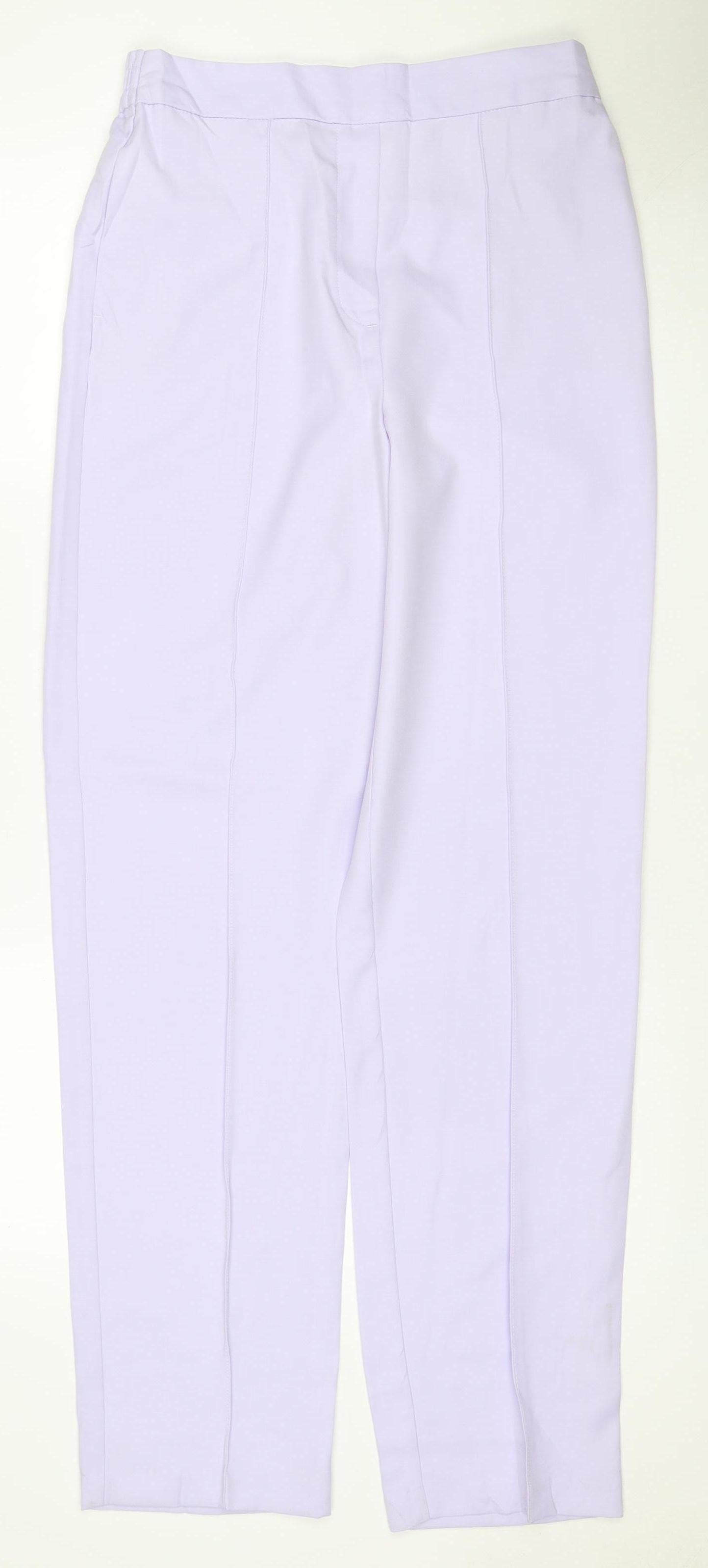 Marks & Spencer Women Purple Size 10 Long Elastic Waist Jogger Trousers