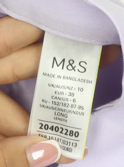 Marks & Spencer Women Purple Size 10 Long Elastic Waist Jogger Trousers