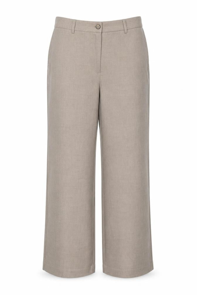 Marks and Spencer Women Beige UK 16 Regular Wide Leg Trousers