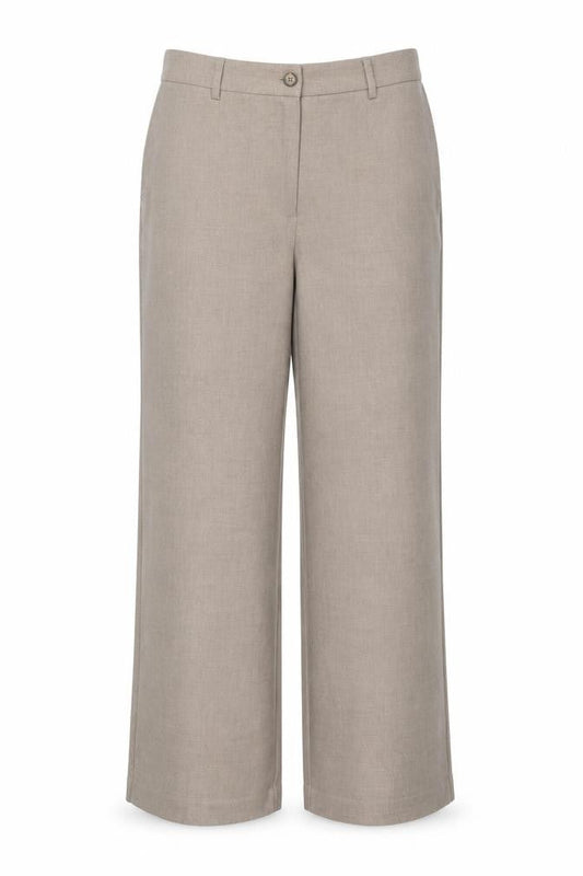 Marks and Spencer Women Beige UK 16 Regular Wide Leg Trousers