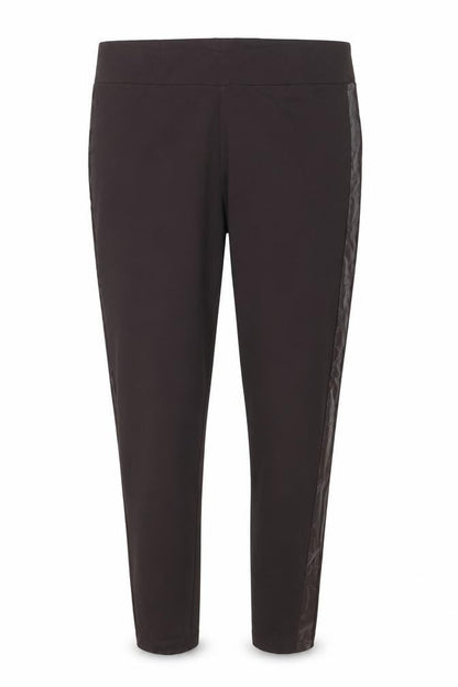 Marks & Spencer Women's Black Size 12 Straight Trousers Faux Leather Panel