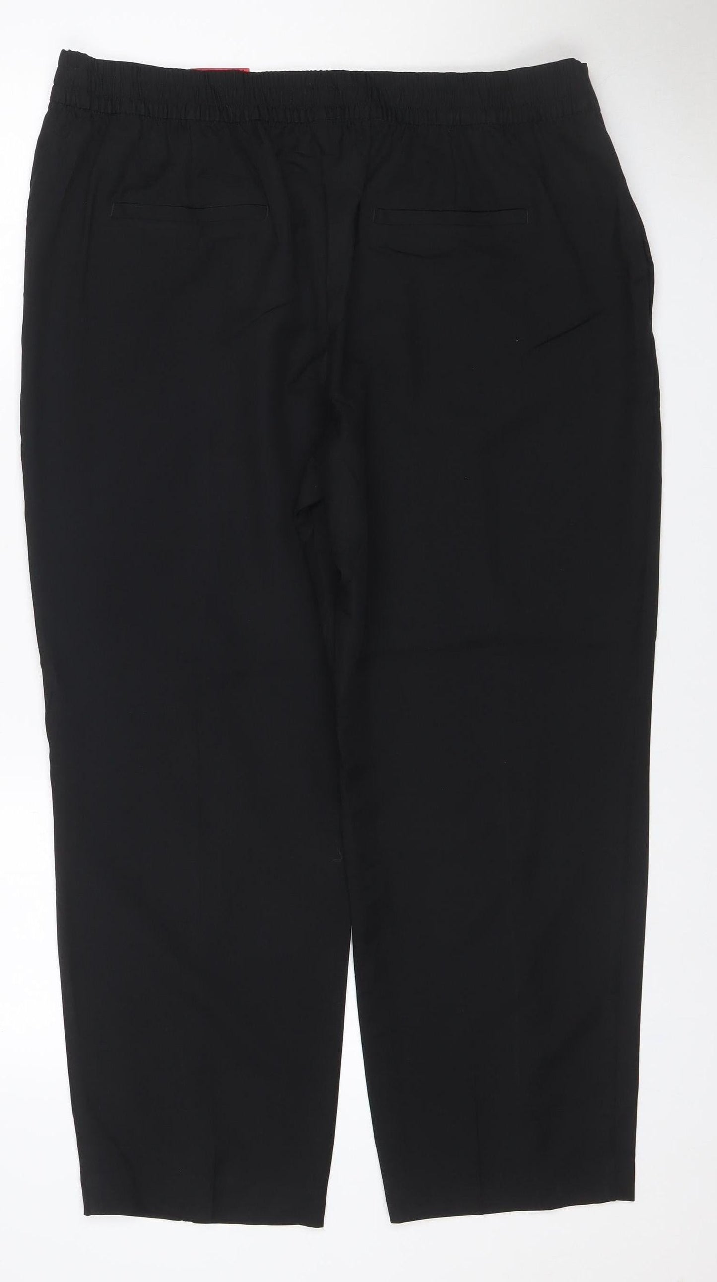 Marks & Spencer Women’s Black Size 18 Straight Fit Extra Short Stretch Trousers