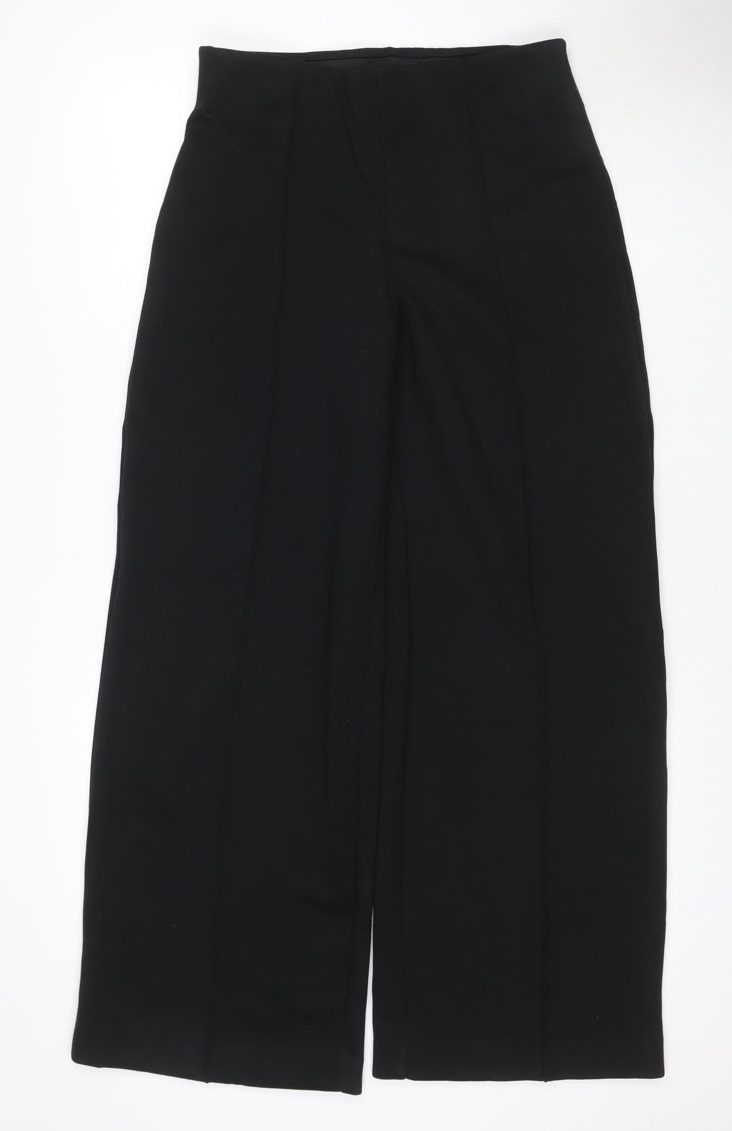 Marks & Spencer Women Black Size 10 Regular Pull-On Straight Trousers
