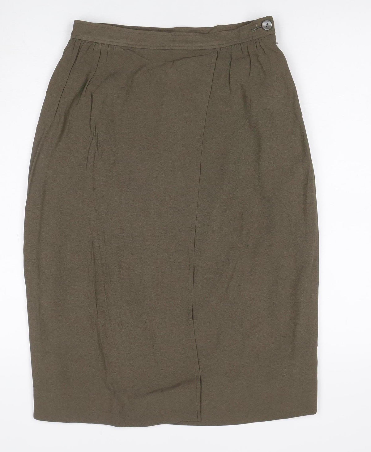 Caractere Women Green UK 12 Midi Pencil Skirt Lined Viscose Blend