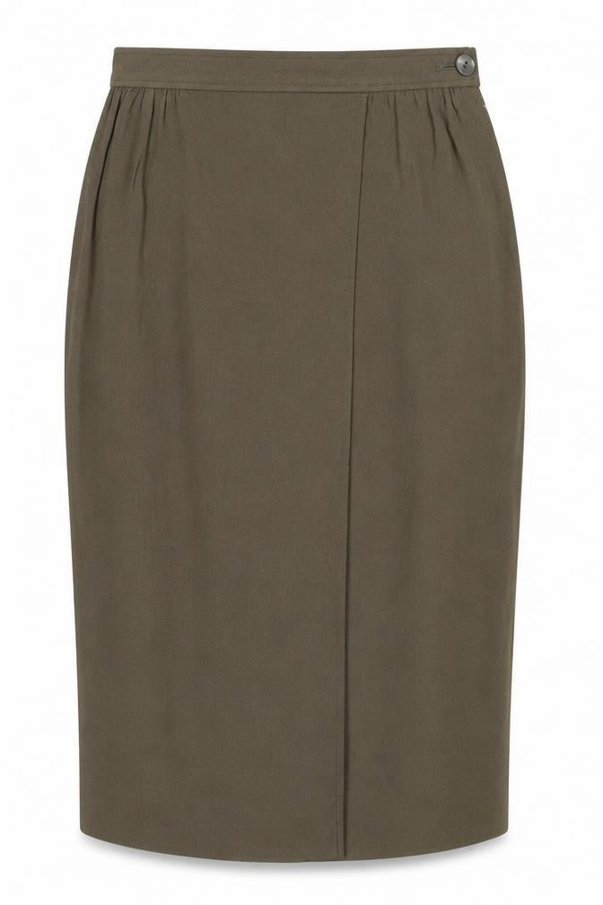 Caractere Women Green UK 12 Midi Pencil Skirt Lined Viscose Blend