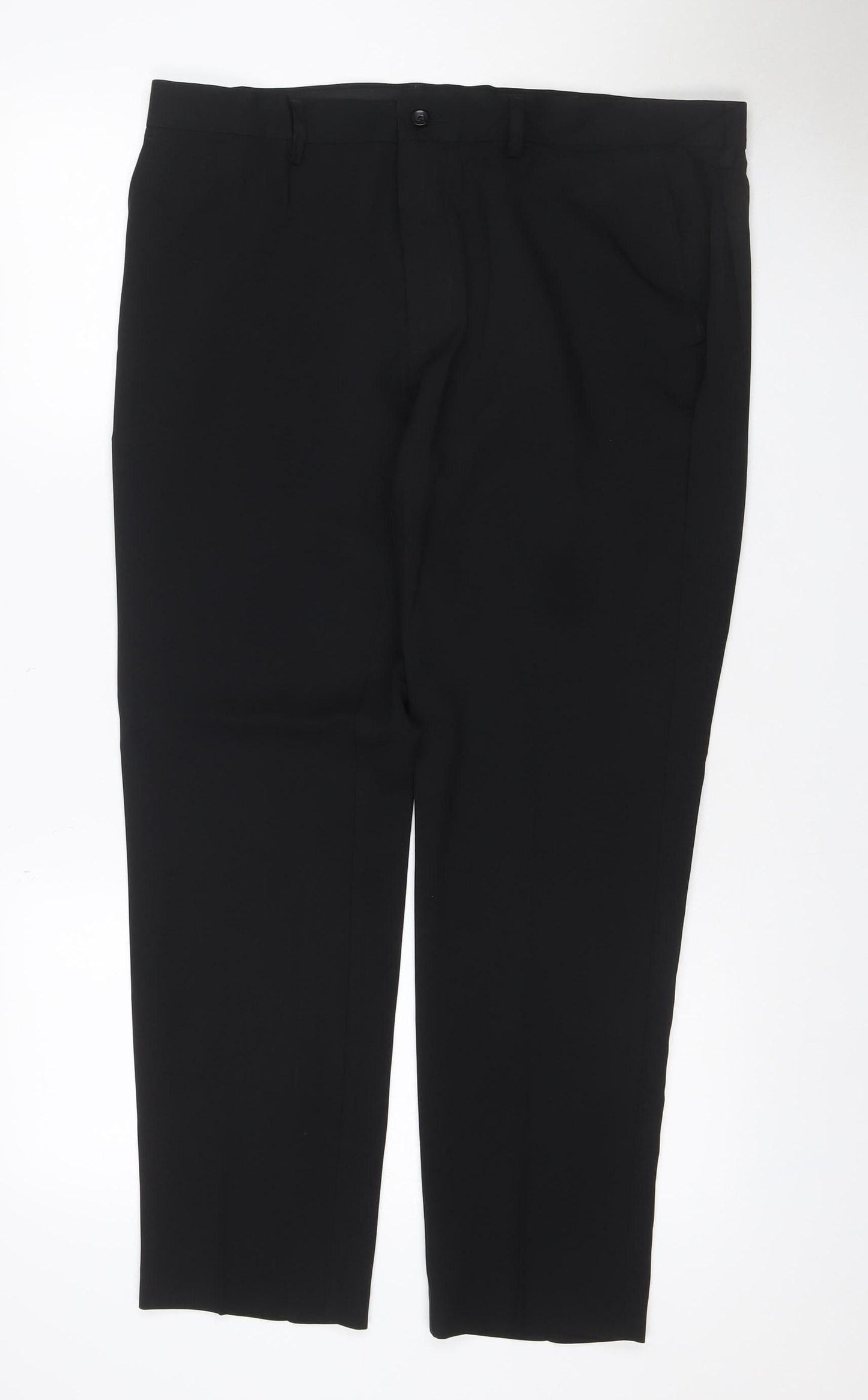 Marks & Spencer Men’s Black 36in Skinny Flat Front Dress Trousers Smart Workwear