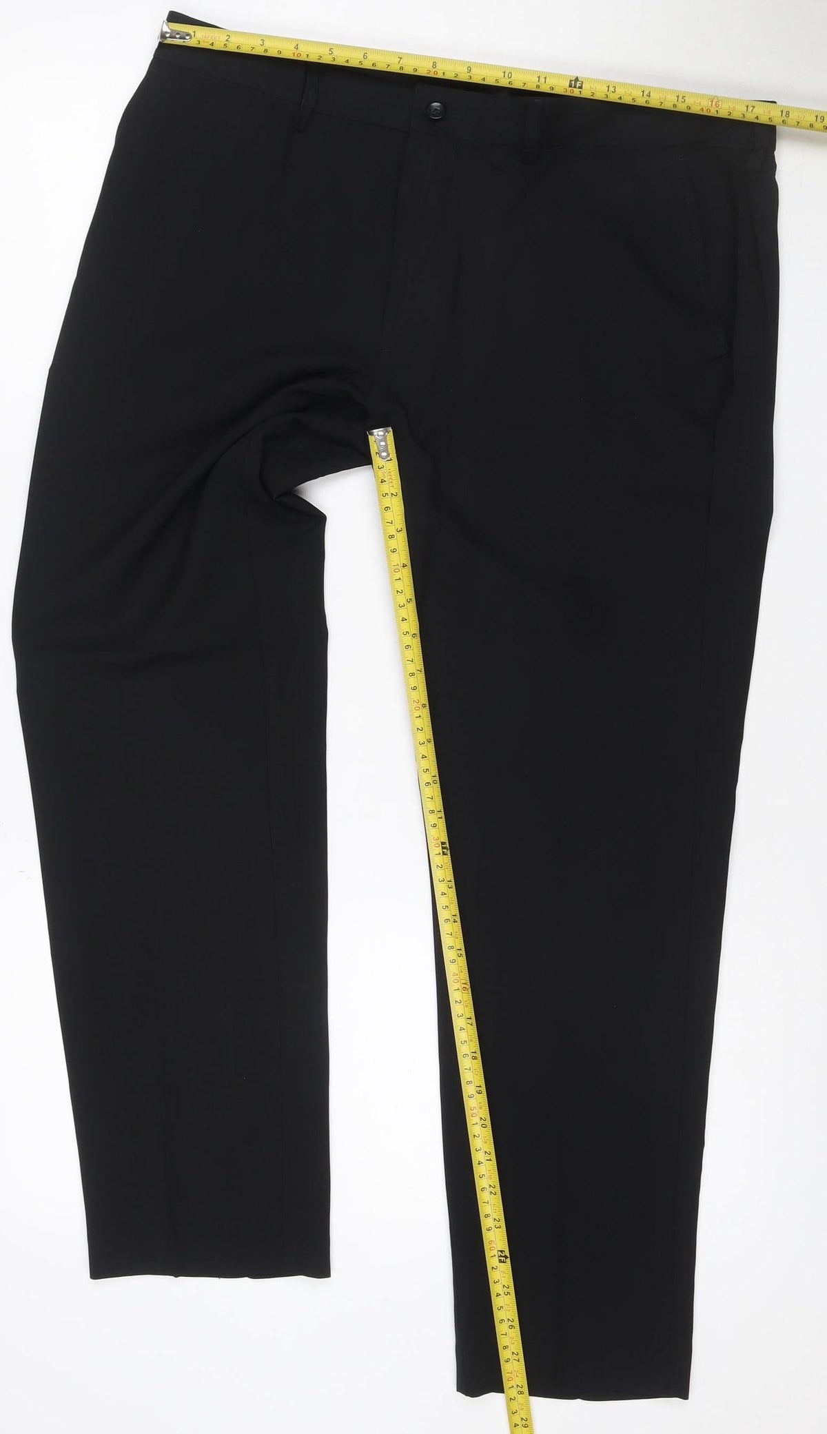 Marks & Spencer Men’s Black 36in Skinny Flat Front Dress Trousers Smart Workwear