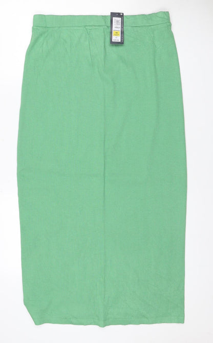 Marks & Spencer Women Green Size 16 Rib Knit Midi Pencil Skirt
