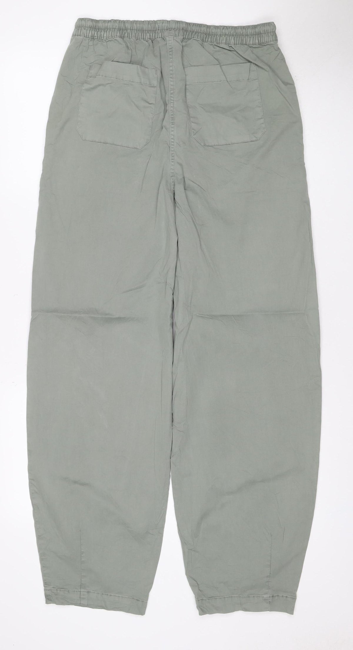 Marks & Spencer Women’s Sage Green Cotton Drawstring Jogger Trousers UK 8