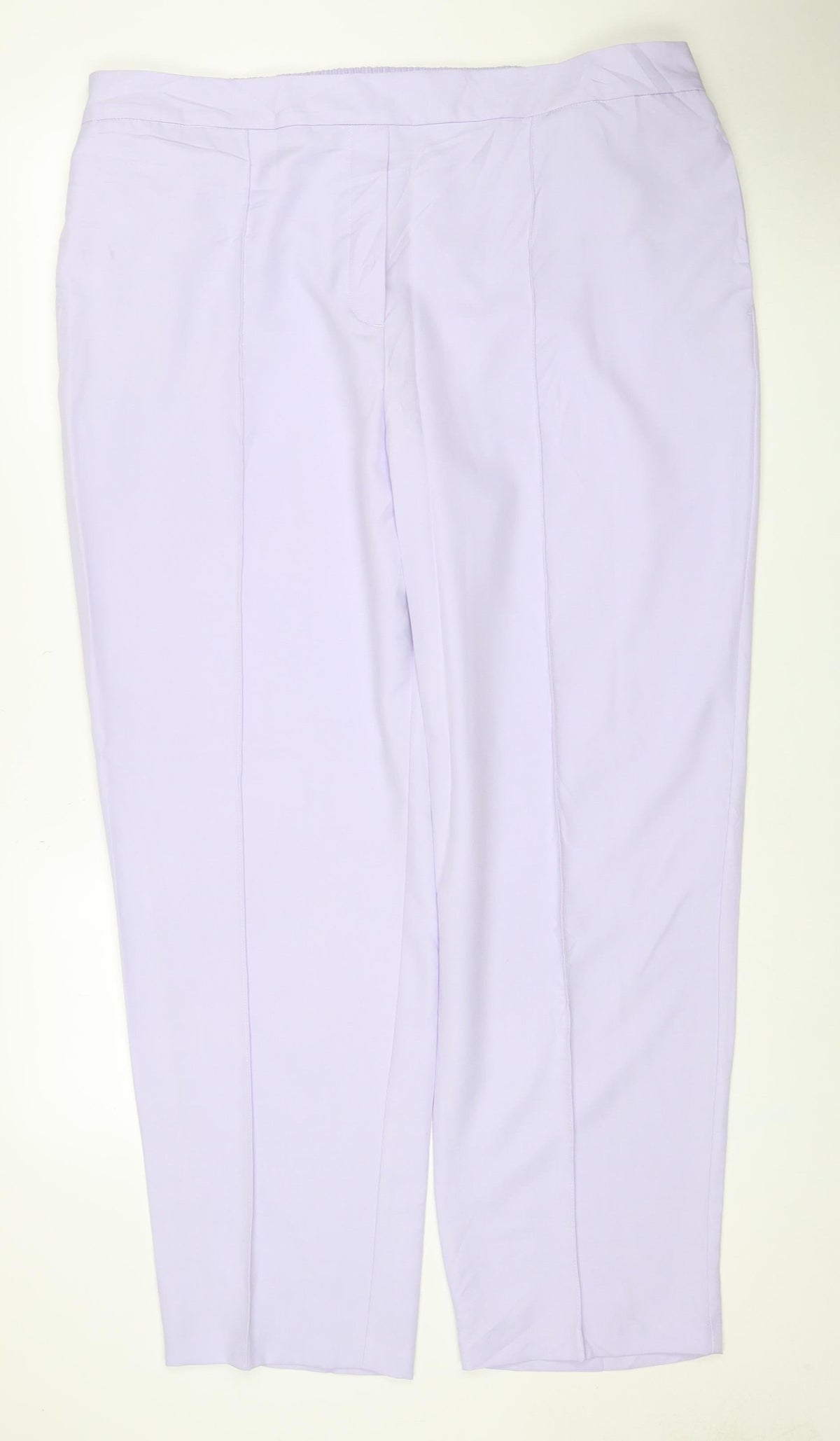 Marks & Spencer Women Lilac Size 22 Straight Elastic Waist Trousers