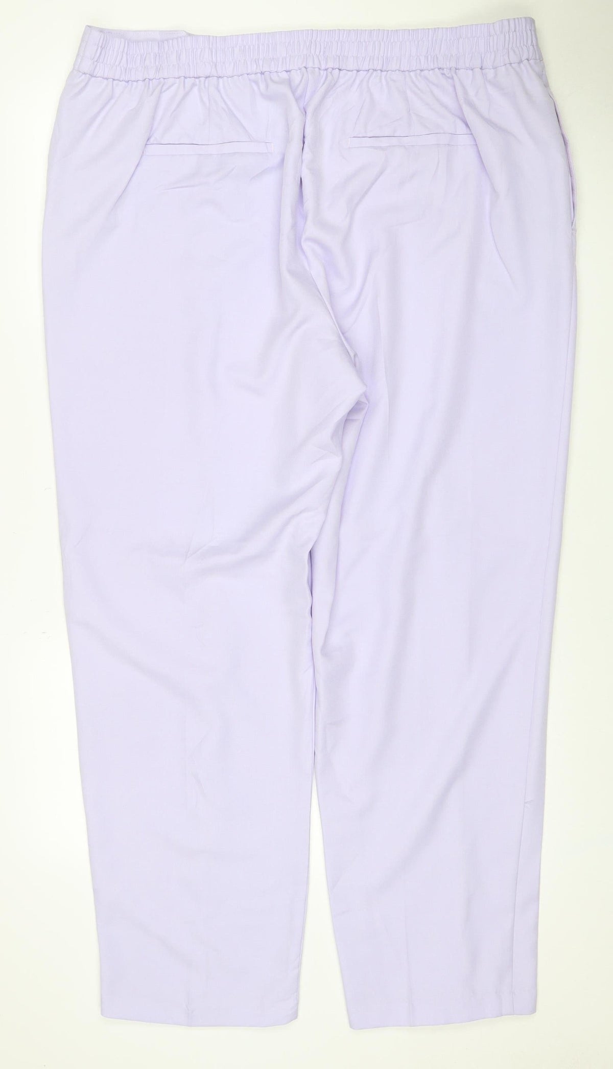 Marks & Spencer Women Lilac Size 22 Straight Elastic Waist Trousers
